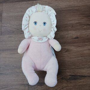11" Amtoy Pink Terrycloth Pink Baby Doll Plush Baby Soft Touch First Doll 1980